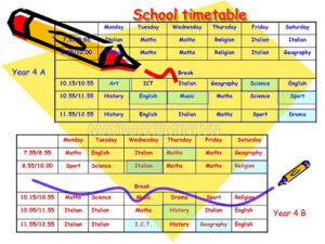 Một mẫu Timetable trường học